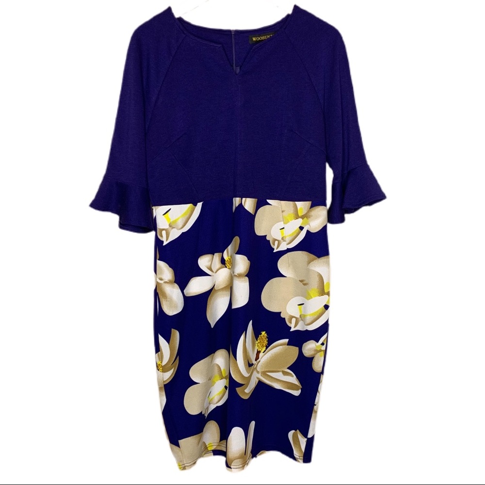 Woosunze Flounce Bell Sleeve Dress Size‎ XL
